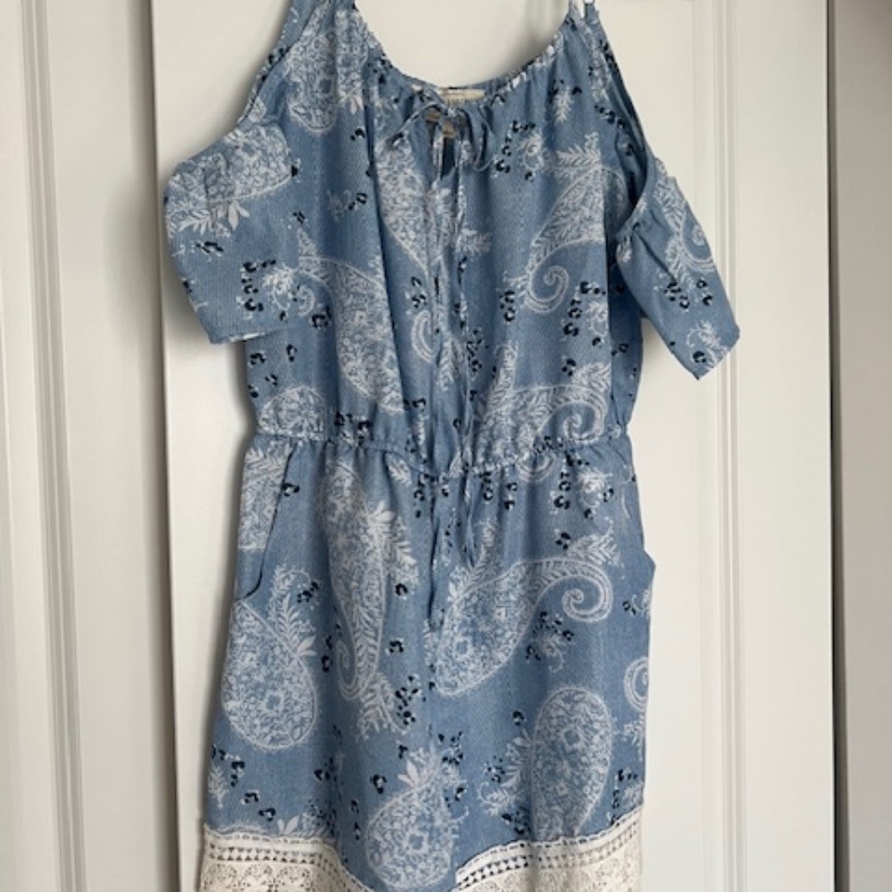 Sweet Wanderer Blue Paisley Romper - Size L